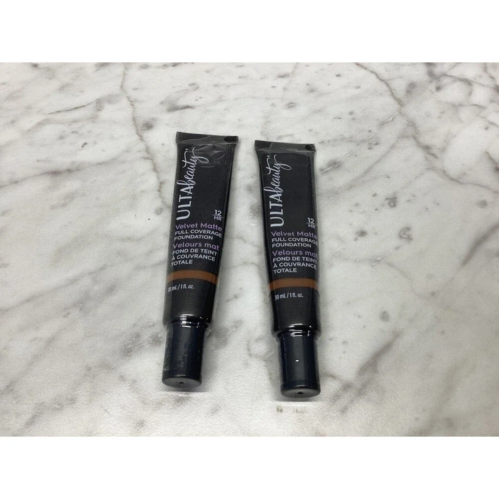 2x ULTA Beauty Velvet Matte Full Coverage Foundation Deep Neutral 30ml Each NEW